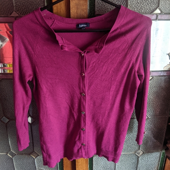 Reitmans Tops - Reitmans Raspberry Stretchy Cardigan